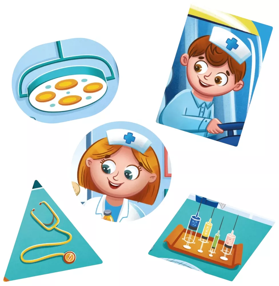 Tierarztwagen. Puzzle-Sorter