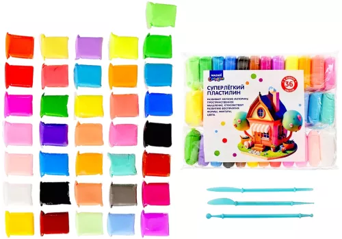 Superkerge plastiliin, 36 värvi