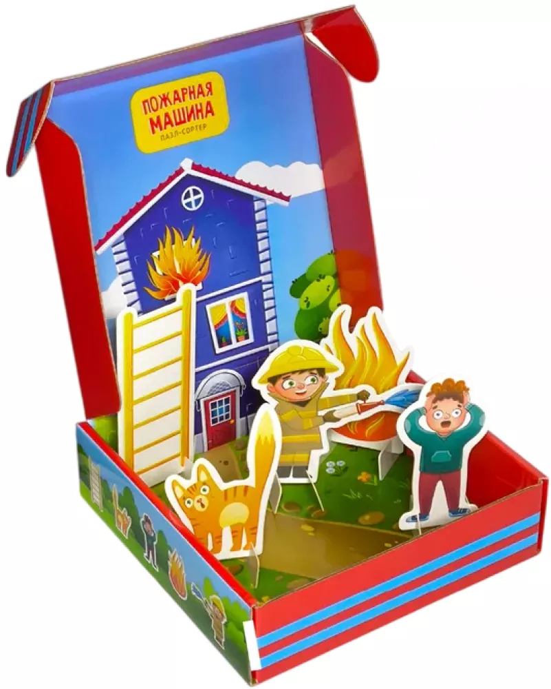 Feuerwehrfahrzeug. Puzzle-Sorter
