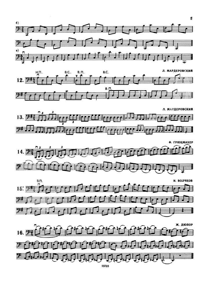 Ausgewählte Übungen für Violoncello