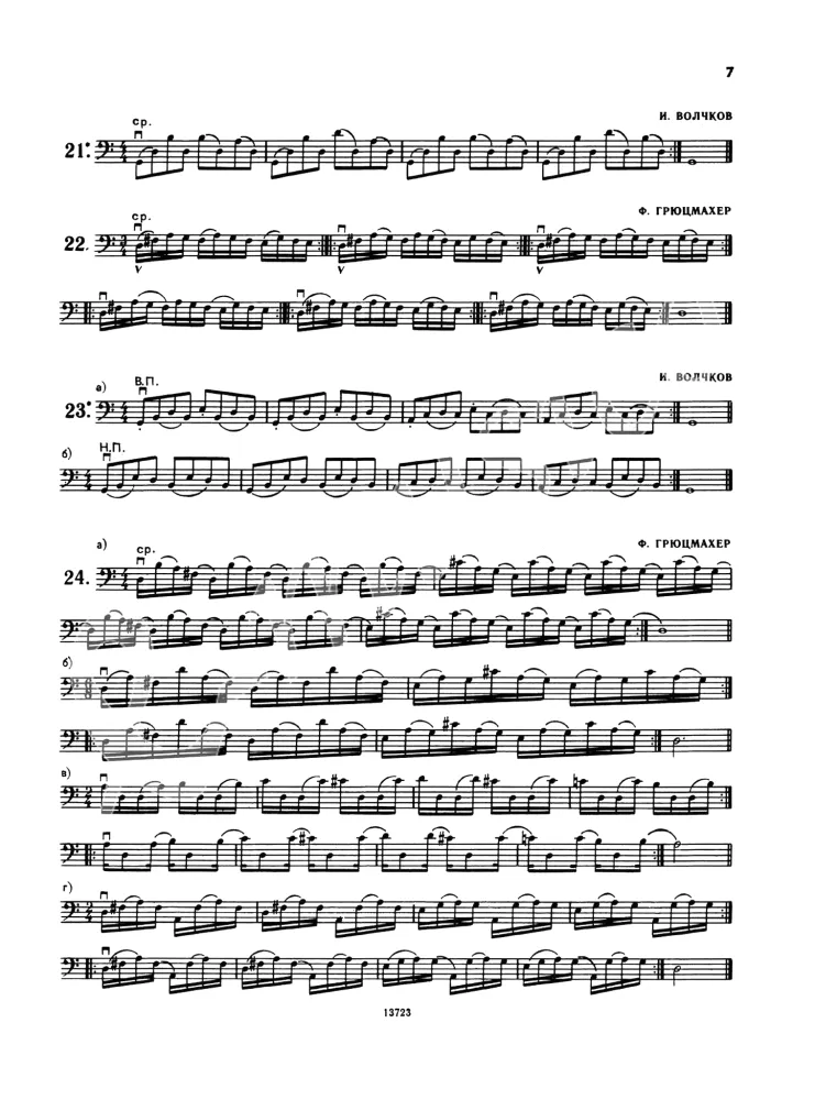 Ausgewählte Übungen für Violoncello