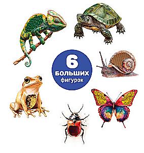 Tiere im Terrarium. Taktile Puzzles