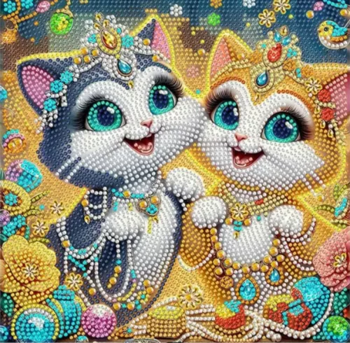 Алмазная мозаика - КОШЕЧКИ, 25х25 см