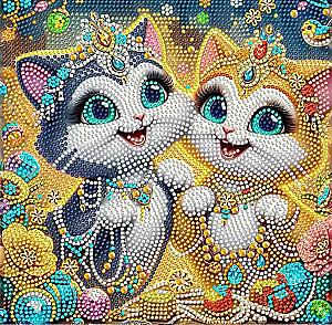 Алмазная мозаика - КОШЕЧКИ, 25х25 см