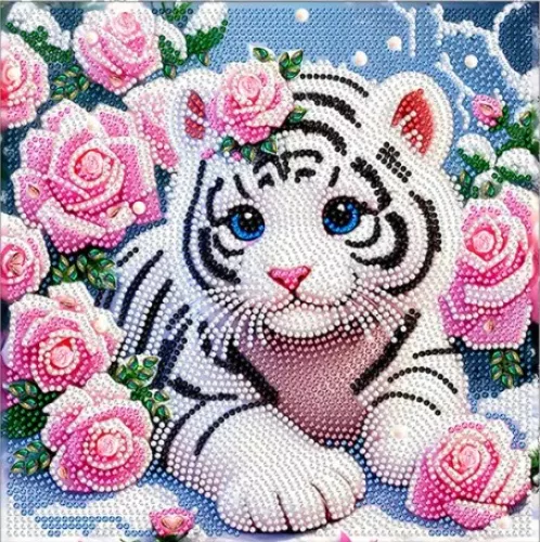 Dimanta mozaīka - TĪGRENOKS,  25x25 cm
