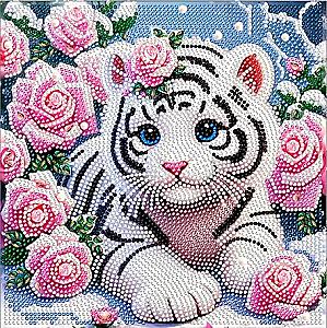 Dimanta mozaīka - TĪGRENOKS,  25x25 cm