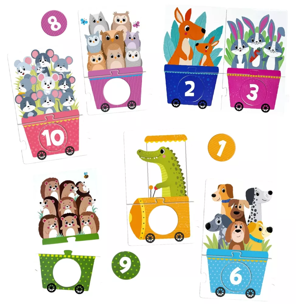 Tierzählung. Puzzle-Sorter
