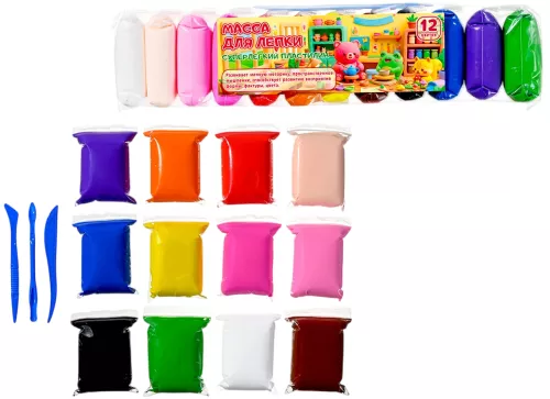 Superkerge plastiliin, 12 värvi