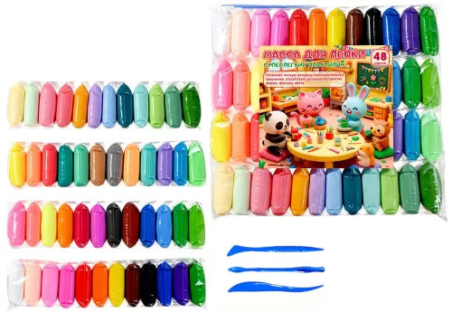 Superkerge plastiliin, 48 värvi