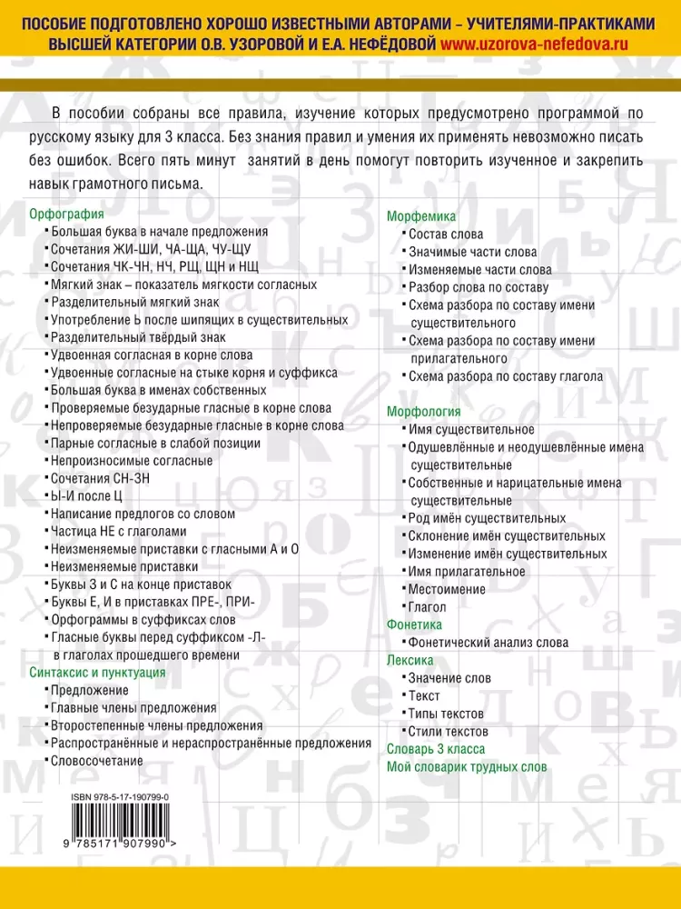 All the main rules of the Russian language. 3rd grade