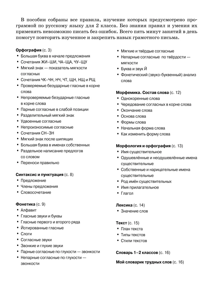All the main rules of the Russian language. Grade 2
