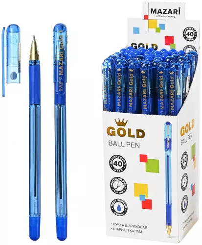 Ballpoint pen - GOLD, blue
