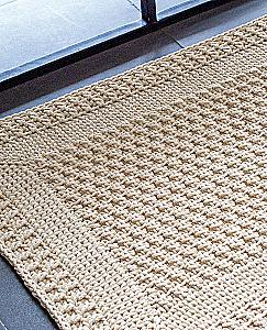 Knitting Rugs, Napkins, and Cushions. Stylish Home with Crochet