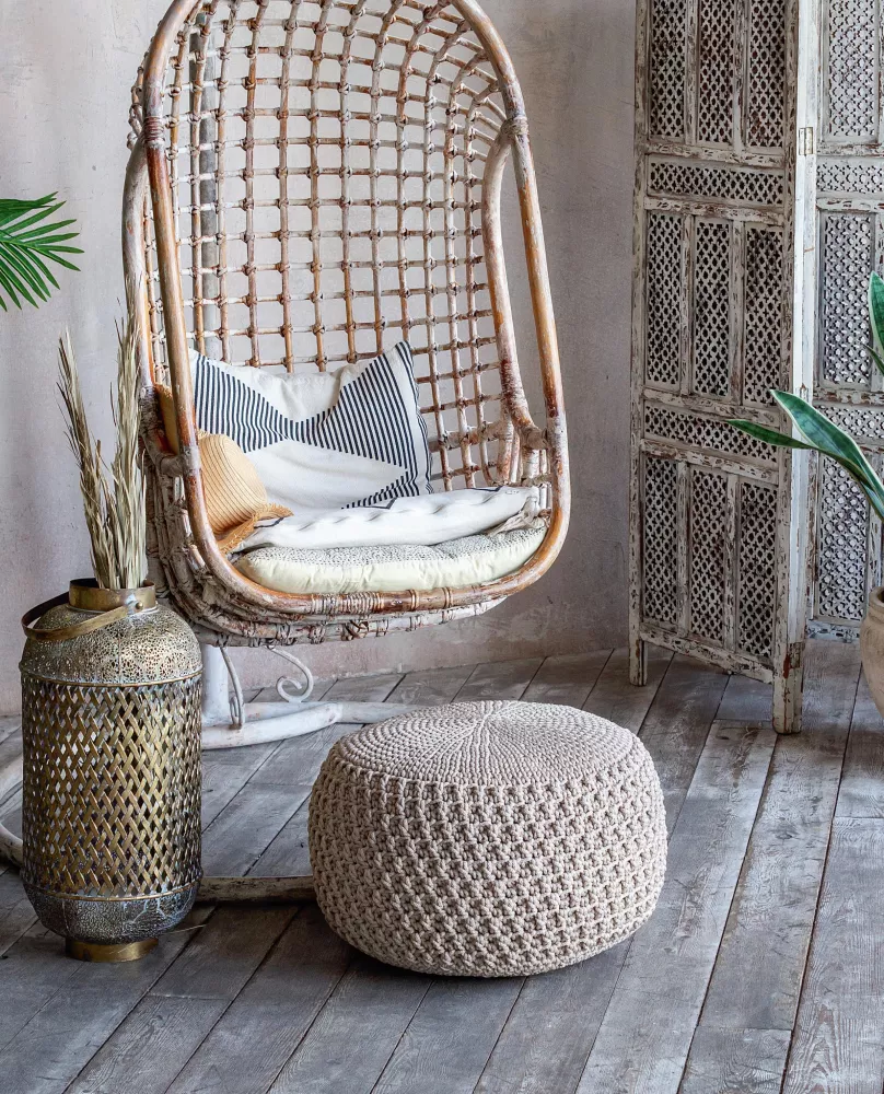 Knitting Rugs, Napkins, and Cushions. Stylish Home with Crochet