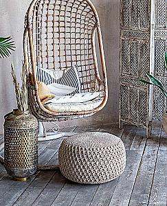 Knitting Rugs, Napkins, and Cushions. Stylish Home with Crochet