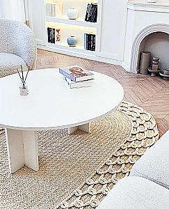 Knitting Rugs, Napkins, and Cushions. Stylish Home with Crochet