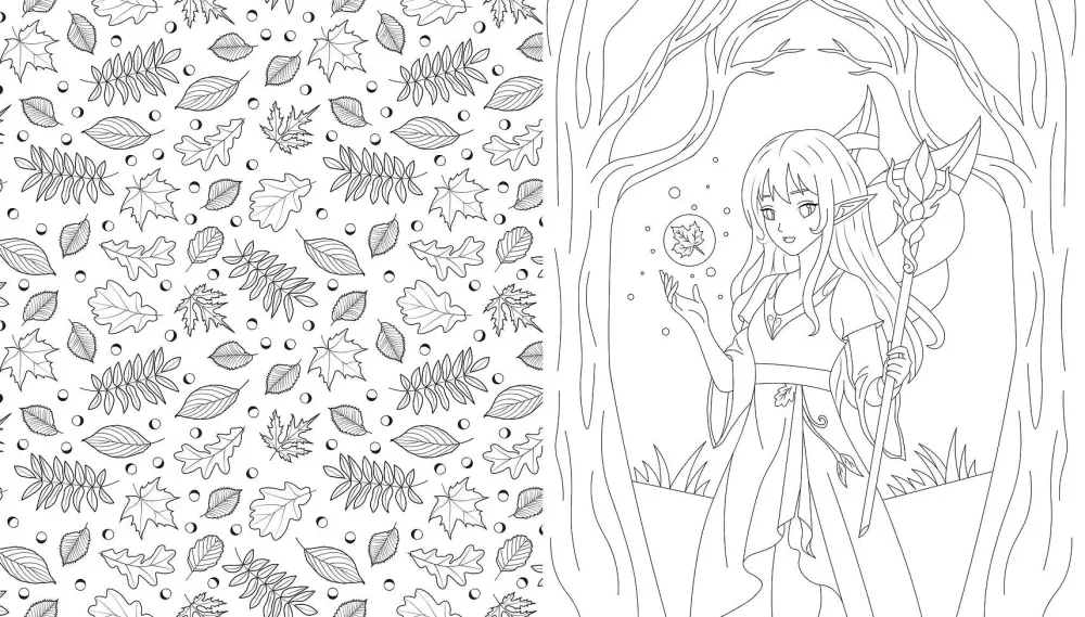 Fairies of the Autumn Forest. Coloring Book
