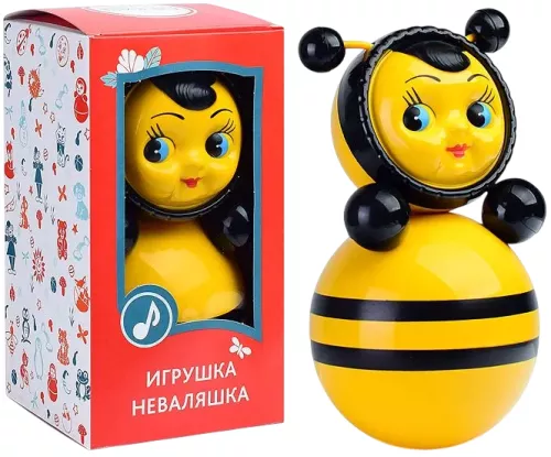 Игрушка-неваляшка - Пчелка, 15см
