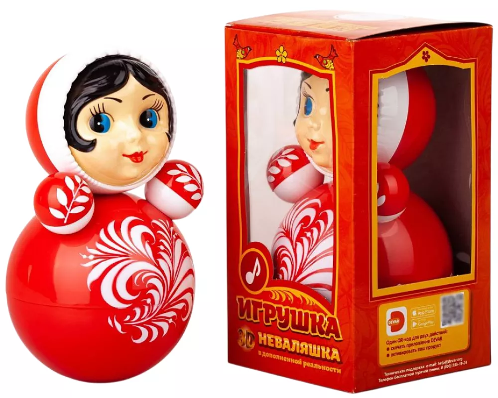 Игрушка-неваляшка - Кукла расписная, 26см