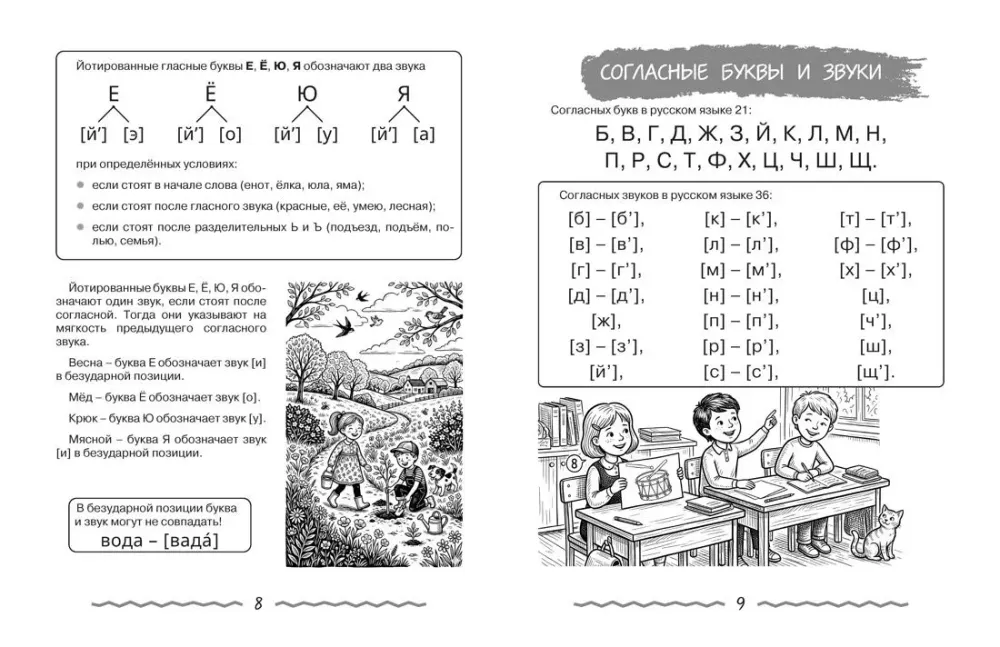 Русский язык для начальной школы в таблицах и комиксах