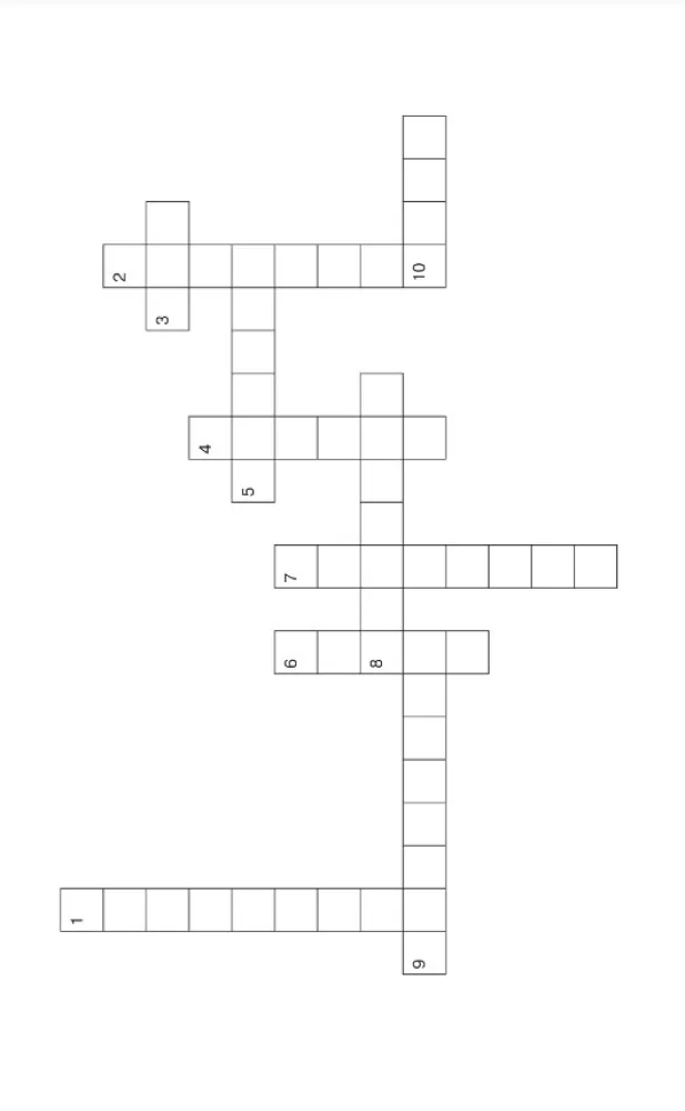 Kreuzworträtsel in Englisch. Klassen 5-11