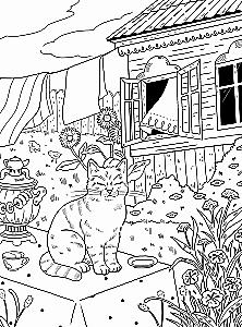 Cat Village. A Coloring Book about the Carefree Life of Furry Friends