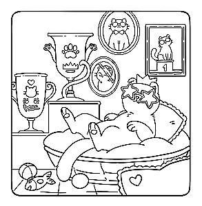 Kaķīši vieni mājās. Krāsojamā grāmata-antistress