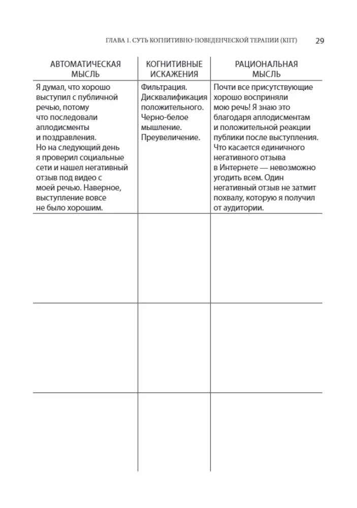 Cognitive Behavioral Therapy for Mental Health. Workbook. Evidence-Based Exercises for Transforming Negative Thoughts