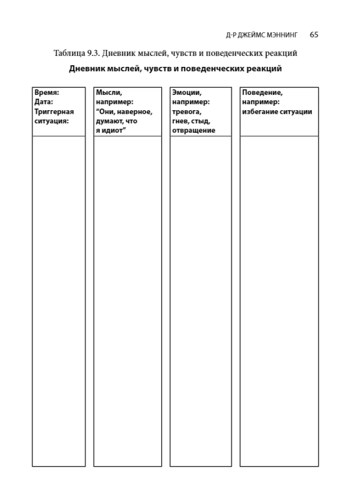Cognitive Behavioral Therapy for Depression. Worksheets and Handouts