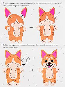 Felt Toy Making Kit with Perforation and Filler - Corgi