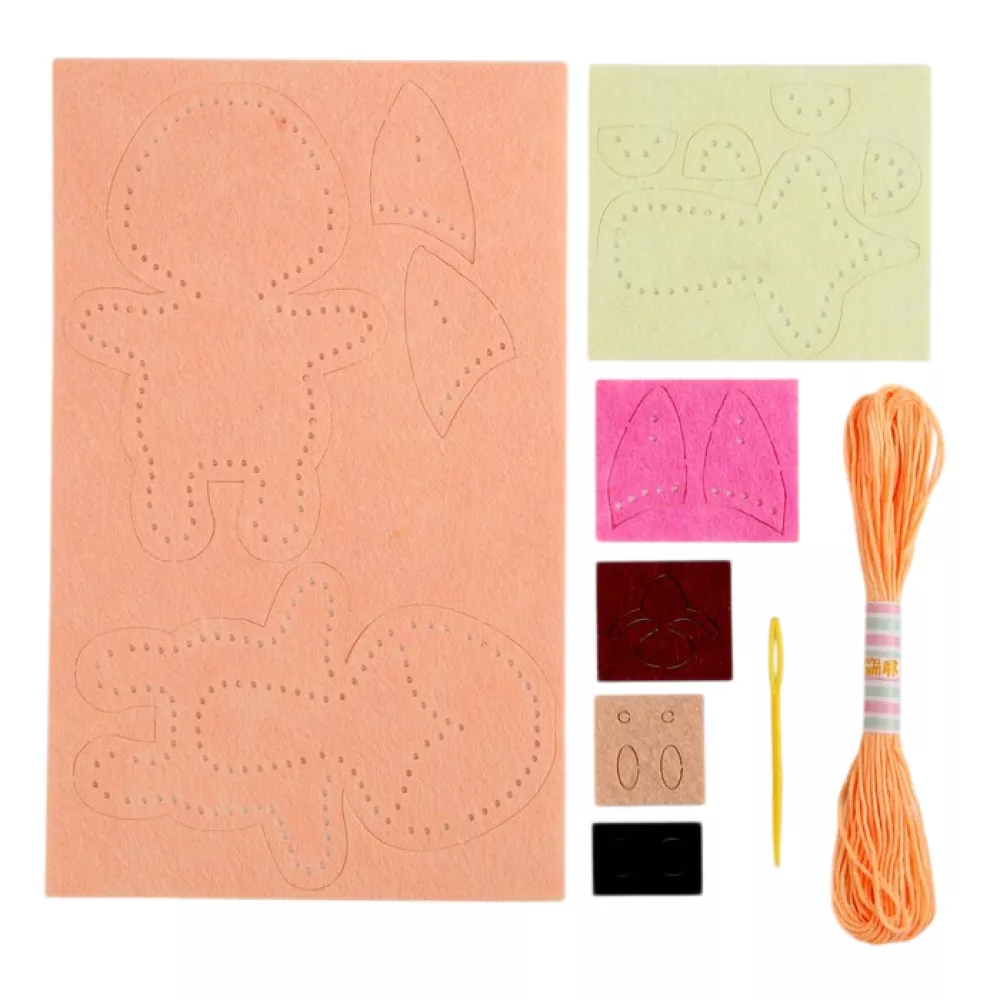 Felt Toy Making Kit with Perforation and Filler - Corgi