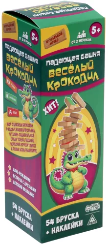 Stalo žaidimas - Krentanti Bokštas. Linksmas krokodilas