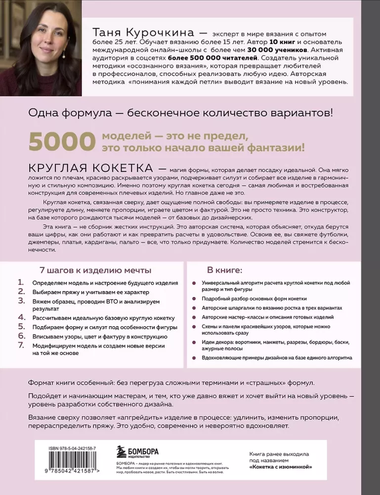 Mistrz szydełkowania. Okrągła KOKETKA. 5000 modeli według jednej formuły. Książka konstruktor odzieży na ramiona z idealnym dopasowaniem — zdjęcie 3