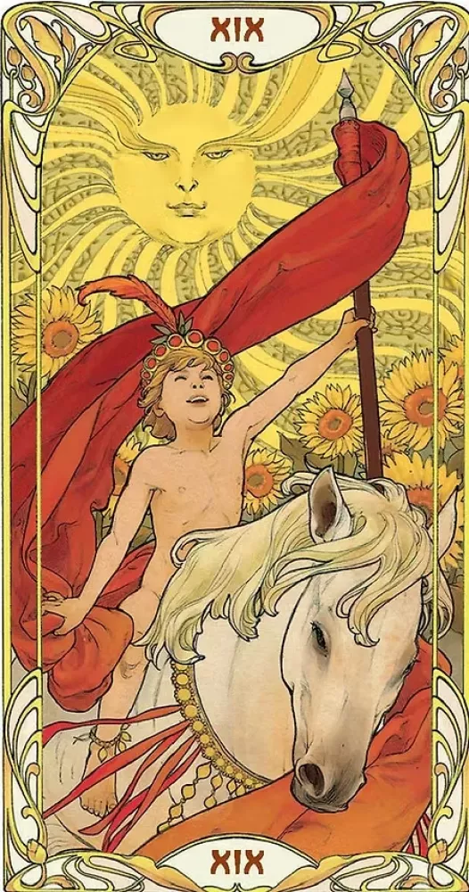 Tarot - Major Arcana Golden Tarot Art Nouveau (22 cards + instructions) — photo 2