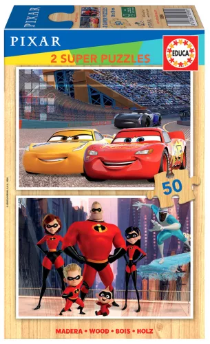 Puzzle EDUCA Cars+Superman, 2 x 50 Teile