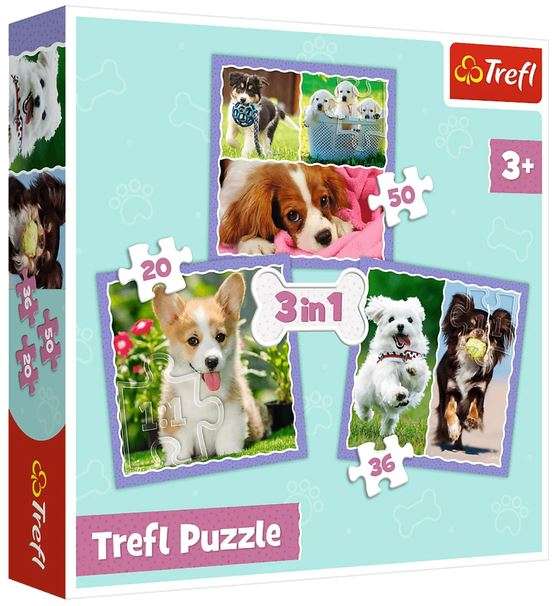3in1 Trefl Puzzle: Lovely Dogs