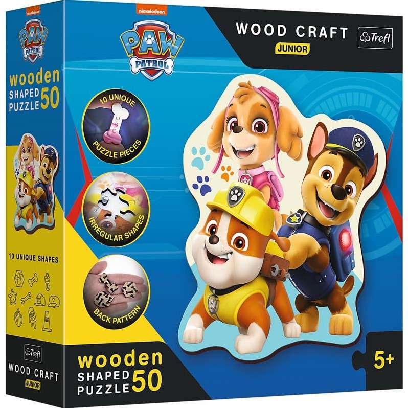 Puzzle 50 Wood Craft Junior Trefl: Funny Paw Patrol