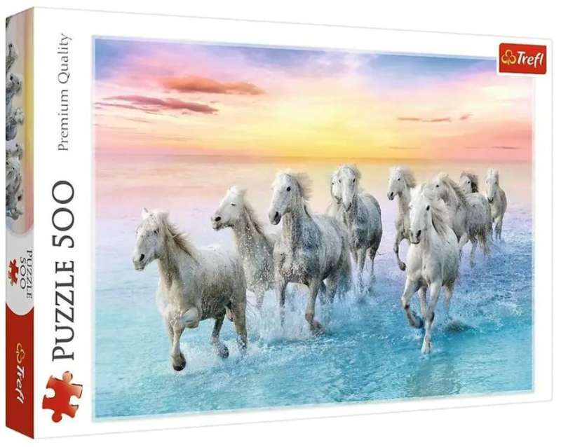 Puzzle 500 Trefl: Galloping white horses