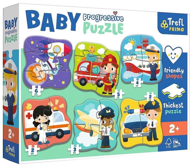 Baby Progressive Puzzle Trefl: Professions and vehicles