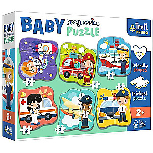 Baby Progressive Puzzle Trefl: Professions and vehicles