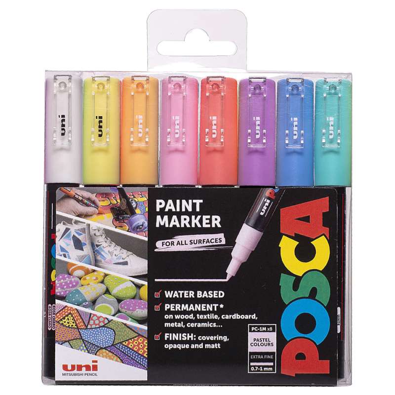 Zestaw markerów UNI Posca PC-1M, 8 kolorów