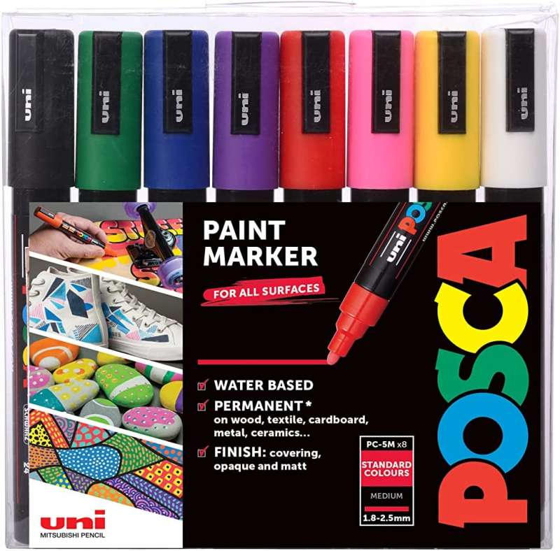 Zestaw markerów UNI Posca PC-5M, 8 kolorów
