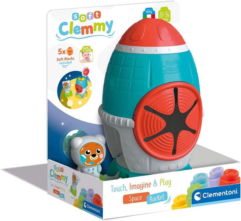 Rozwijająca zabawka Clementoni: Baby Soft Clemmy Sensory Rocket