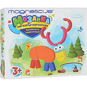 Mīkstā magnētiskā mozaīka Jautrie dzīvnieki, 3+, 5 krāsas