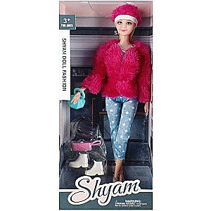 Shyam Doll with Pink Fur Coat