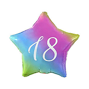 Folijuotas balionas 19 - Star - 18 metų