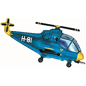 Folijuotas balionas 24 - Helikopteris, mėlynas