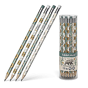 Dreieckiger Graphitstift mit Radiergummi ErichKrause Natural Life, HB