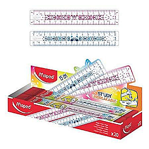 MAPED Study Fancy Ruler, Unbreakable Plastic, 15 cm
