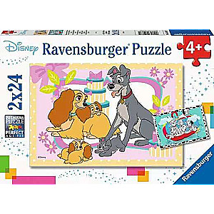 Puzzle 2x24 - Ulubione szczenięta Disneya